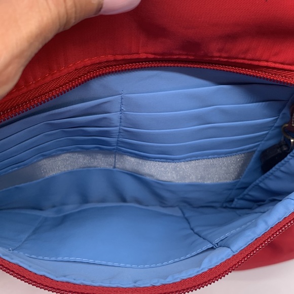 Travelon Red Nylon Crossbody Bag NYB4159 - Picture 6 of 16